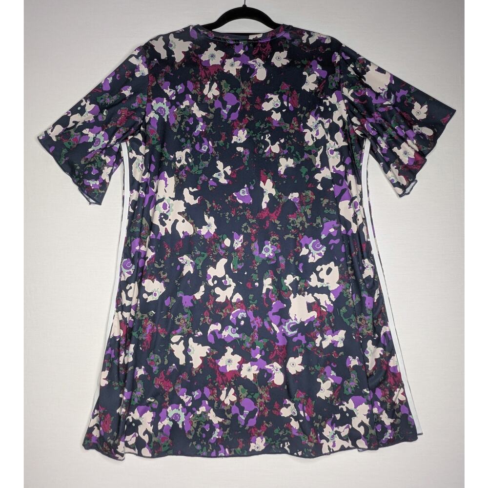 Adidas Originals Abstract Floral Camo T-Shirt Dress 3-Stripes Trefoil Women's L - Picture 3 of 11